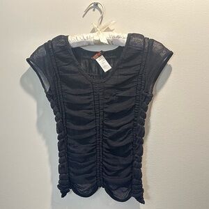 Christian Lacroix Bazar black mesh top